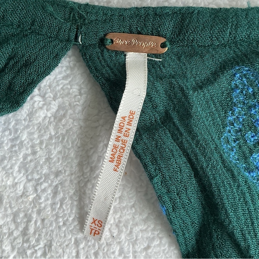 Free People Green and Blue Textured Top - Picture 10 of 15